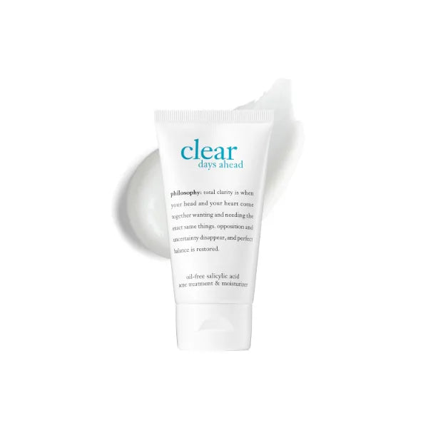 philosophy clear days ahead oil-free acne treatment & moisturizer, face moisturizer with salicylic acid, effectively reduces breakouts - 2 fl oz