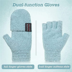 Women's Winter Touch Screen Gloves, Warm Fleece Lined Knit Gloves Elastic Cuff Winter Texting Gloves