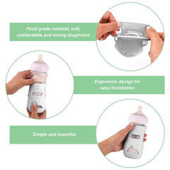 Azonee Natural Glass Baby Bottle Silicone Case, Breakage-Resistant Baby Bottle Holder, BPA Free, Suitable for Babies, Feeding Bottles(Pack Of 3, 8 Oz.)