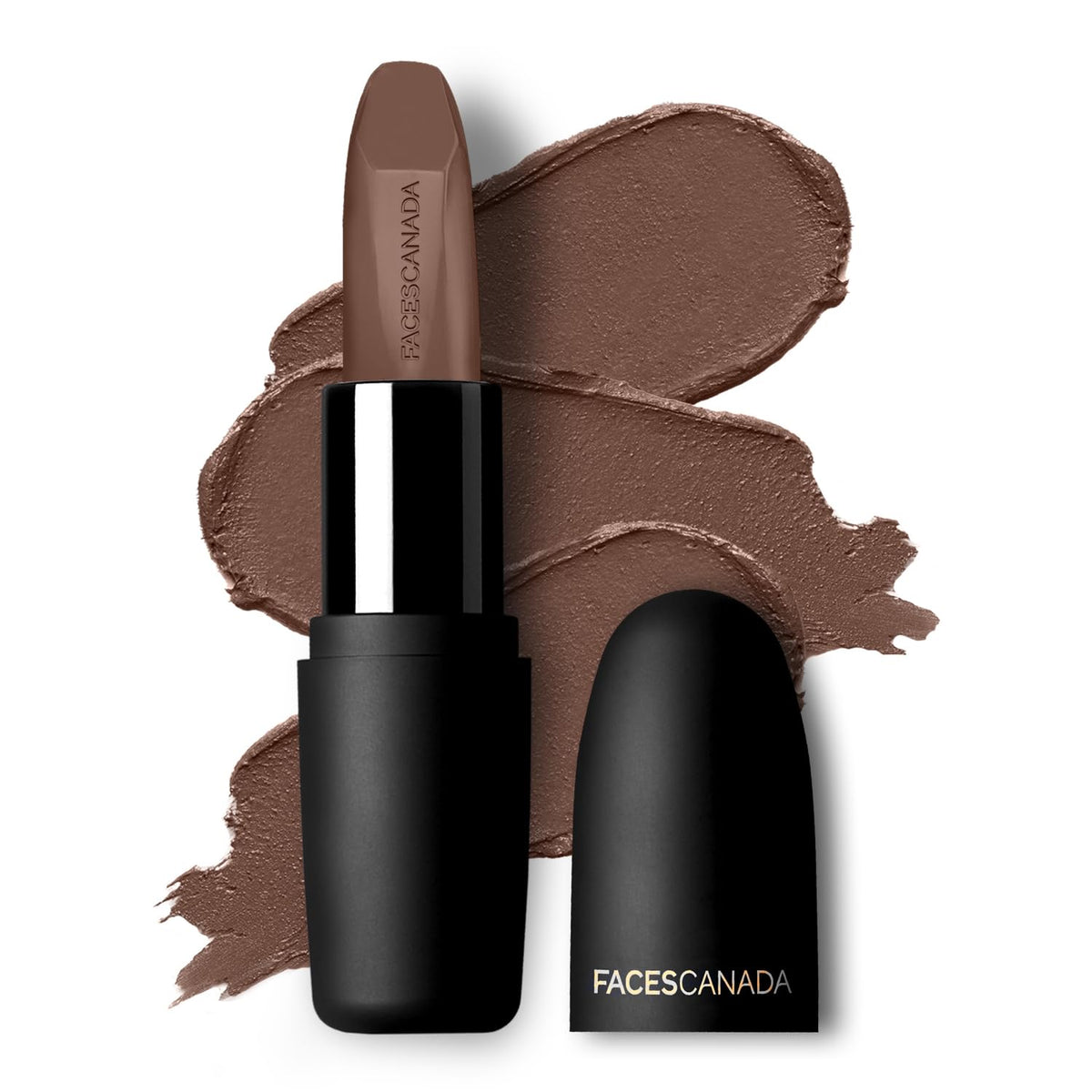 FACES CANADA Weightless Matte Lipstick - Pretty Sepia 08 (Brown), 4.5g | Highly Pigmented Lip Color | Smooth One Stroke Glide | Moisturizes & Hydrates Lips | Vitamin E, Jojoba & Almond Oil Enriched