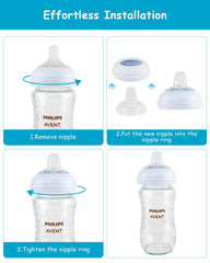 Sippy Cup for Philips Avent Natural Baby Bottles, My Grippy Spout Sippy Cup and Natural Trainer Sippy Cup, Soft 100% Silicone Sippy Spout, 6m+, 4 Count