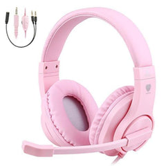 Beedove PC Kids Gaming Headset with Microphone Wired Xbox Headset with mic PS4 Gaming Headphones with Microphone Gamer PS4 Headset with Mic Stereo Sound & Noise Cancelling for Switch Computer(Pink)