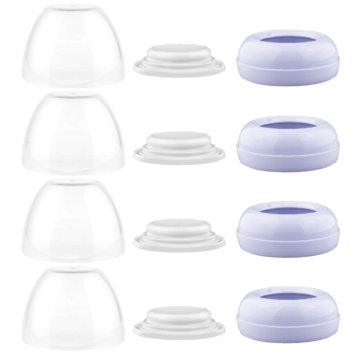 Maymom (Cap Set) - Dome Caps, Screw Rings, Sealing Discs Suitable for Philips Avent Natural Bottles, Avent PP Bottles or Natural; No Nipple Included. Convert Avent Classic Bottle Into Natural