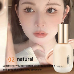 Hydrating Waterproof and Light Long Lasting Foundation Concealer Cream Makeup,Matte Oil Control Concealer Foundation Cream,Full Coverage Foundation,Long-lasting Moisturizing Concealer(2#Natural Color)