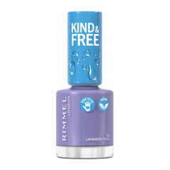 Rimmel KIND & FREE Clean Nail Polish - Breathable Top Coat - Plant-based Formula - Cruelty-Free & Vegan - 8 ml - 25oz, shade 153 Lavender Light