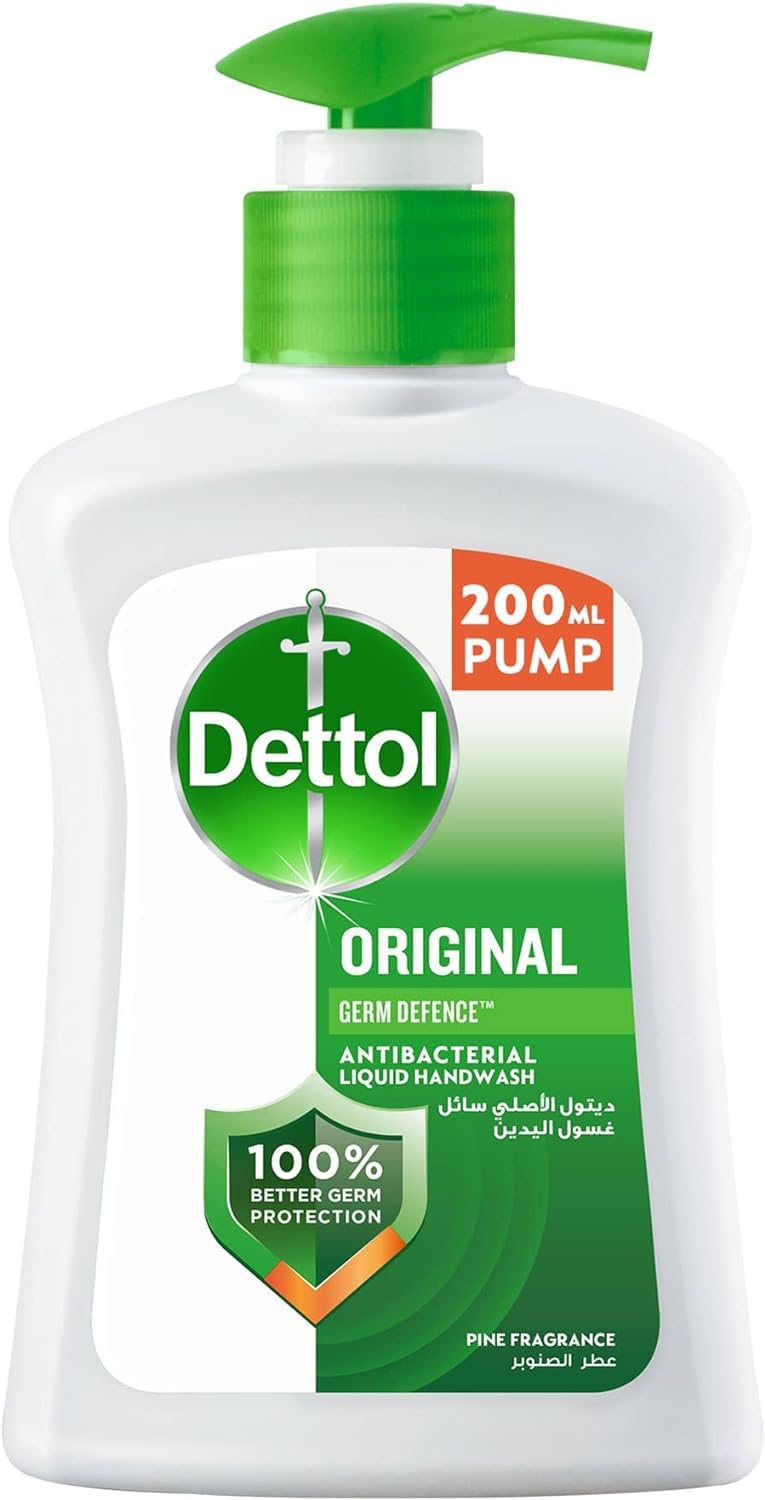 Dettol Handwash Liquid Soap Original Pump for Effective Germ Protection & Personal Hygiene, Protects Against 100 Illness Causing Germs, Pine Fragrance, 200ml (Pack of 3)