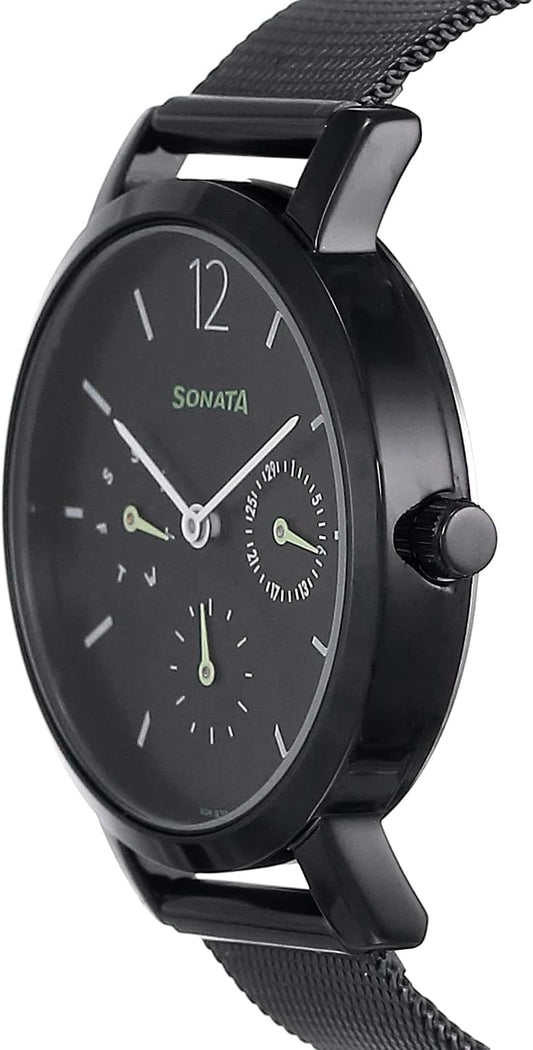 Sonata Black Dial Analog watch For Women-NR8164NM03