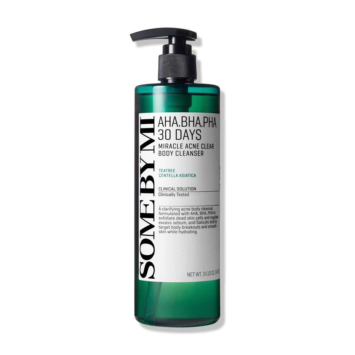 Some By Mi Aha Bha Pha 30 Days Miracle Acne Clear Body Cleanser | Daily Body Wash For Acne Prone Skin | Mild Exfoliating Effect, Deep Cleanses Sebum & Dead Cells, 13.5Oz - 400Ml
