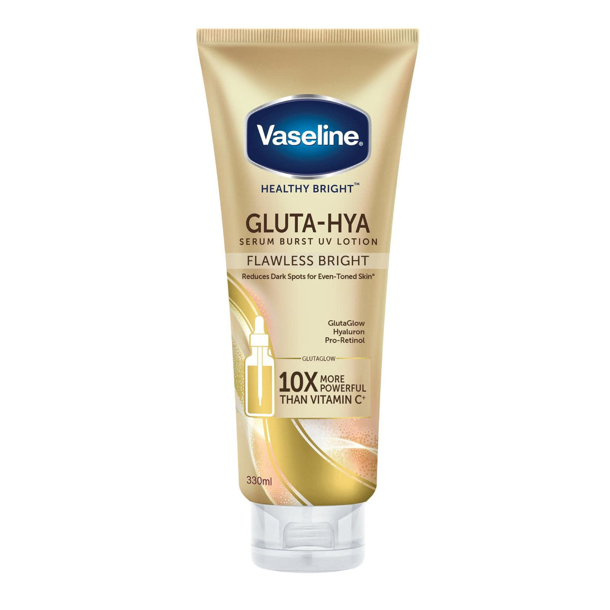 Vaseline Healthy Bright Gluta-Hya Serum Burst UV Lotion Flawless Glow (330ml)