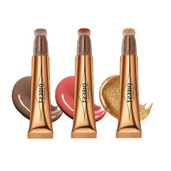 MAKINGTEC 3 Pcs Cream Contour Sticks with Cushion Applicator,Shades with Highlighter & Blush,Waterproof Contour Pen,Highlighter Stick,Blush Stick Easy to Create 3D Face Makeup