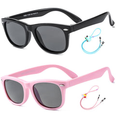 Flexible Kids Sunglasses Polarized Sports Sun Glasses Girls Boys Shades with Straps UV400 Protection Eyewear for Age 2-10