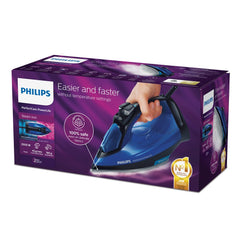 Philips PerfectCare Steam Iron - 2500W, Auto-Off, 45g/min Continuous Steam, OptimalTEMP Technology, Blue/Black - GC3920/26