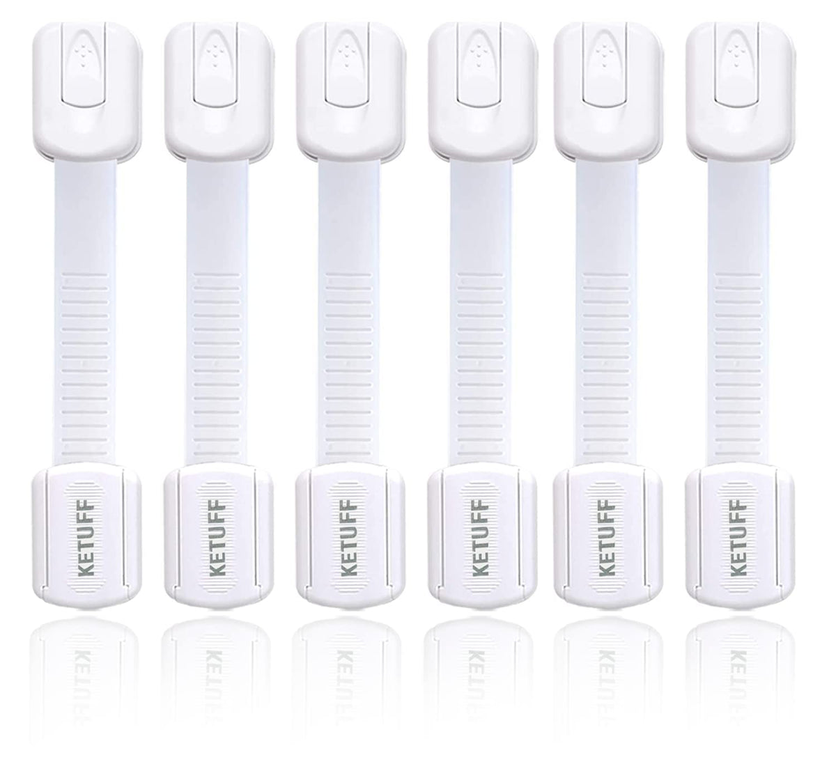 Child Safety locks (6-Pack), Baby Safety Lock, Baby Proofing set, Strong & Adjustable Size/Flexible, Child Proofing Kit, Cabinet locks, Drawers, Toilet Seat, Fridge, Oven, With 6 Extra 3M adhesives
