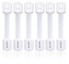 Child Safety locks (6-Pack), Baby Safety Lock, Baby Proofing set, Strong & Adjustable Size/Flexible, Child Proofing Kit, Cabinet locks, Drawers, Toilet Seat, Fridge, Oven, With 6 Extra 3M adhesives