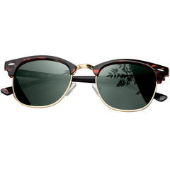 KANASTAL Polarized Horn Rimmed Sunglasses for Men and Women, Classic Half Frame Sun Glasses, Semi Rimless Shades for Womens 100% UV400 Protection Driving