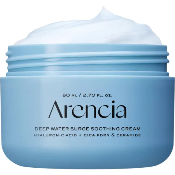 Arencia Deep Water Surge Soothing Cream, 2.70 fl oz, with Hyaluronic Acid, Cica PDRN and Ceramide