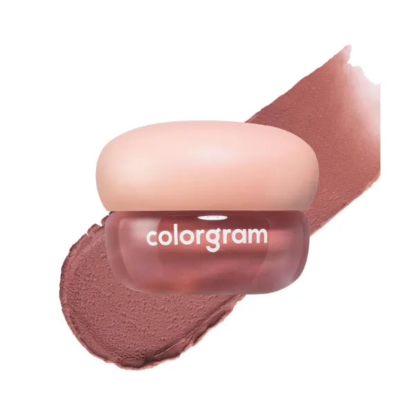 COLORGRAM NUDE BLUR JAM 02 WARM ALMOND | Pudding Pot Lip & Cheek Tint with Whipped Mousse Texture | Velvet Matte Finish, Featherlight Blur Tint | Multi-Use Korean Makeup