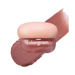 COLORGRAM NUDE BLUR JAM 02 WARM ALMOND | Pudding Pot Lip & Cheek Tint with Whipped Mousse Texture | Velvet Matte Finish, Featherlight Blur Tint | Multi-Use Korean Makeup