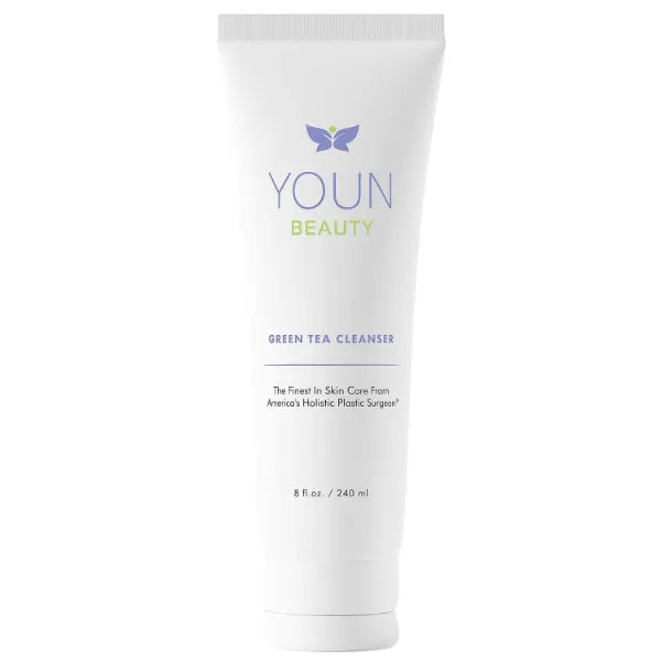 YOUN Beauty Green Tea Face Cleanser, Paraben-Free, Hydrating Facial Cleanser with Aloe Vera, Chamomile & Cucumber Extracts, Daily Face Wash for All Skin Types - 8 Fl oz
