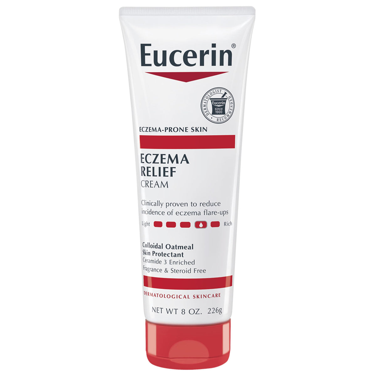 Eucerin Eczema Relief Cream Full Body Lotion, Moisturizing Eczema Cream, Antibacterial, Homeopathic - 8 oz