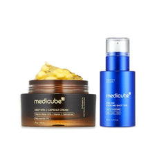 medicube Flawless Skin, Deep Vitamin C Golden Capsule Face Moisturizer (55g) and Zero Exosome Shot 7,500 PPM Spicule Facial Serum (30ml)