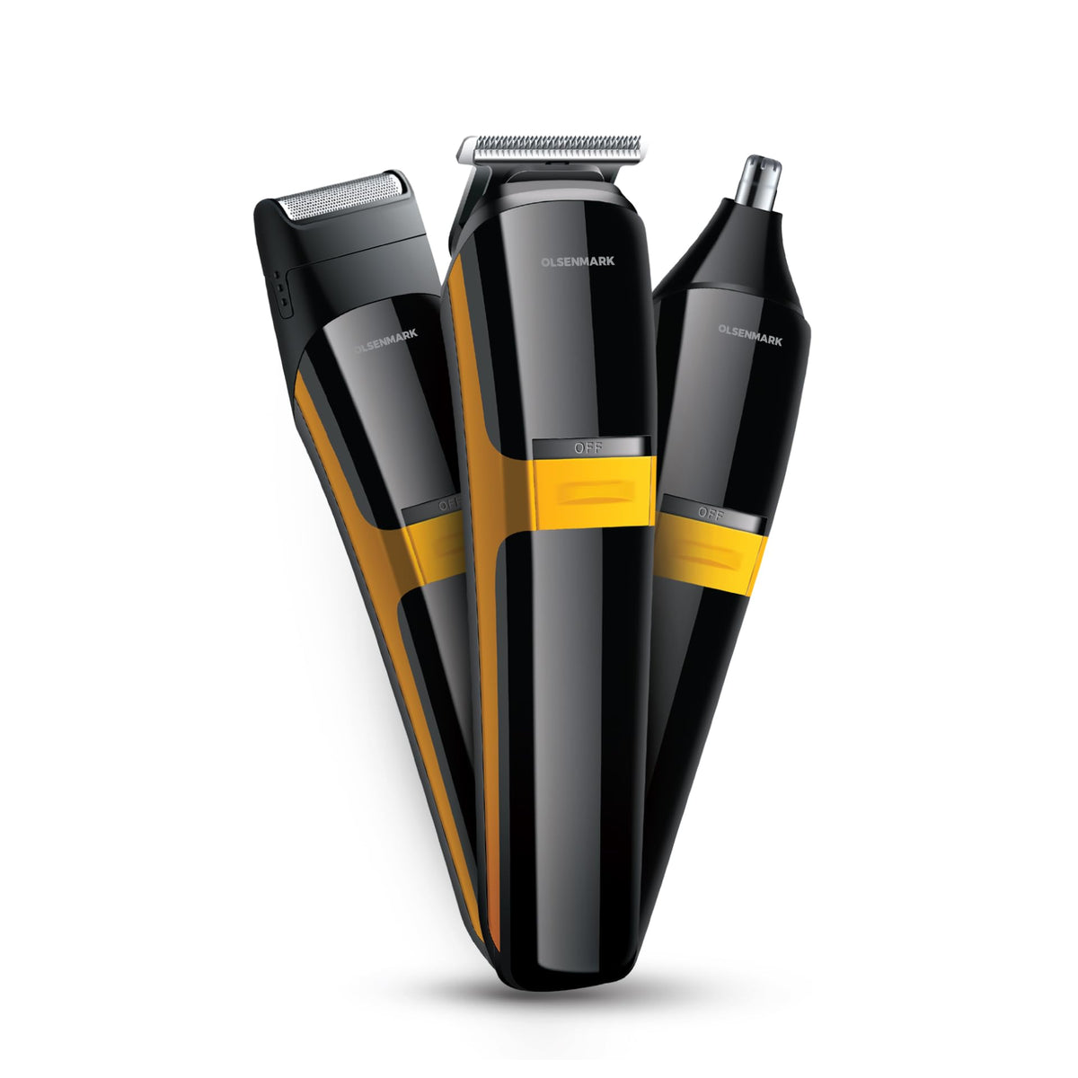 Olsenmark 3-in-1 Men's Grooming Set- OMTR4114, Nose and T-Blade Hair Trimmer, Works 120 Minute