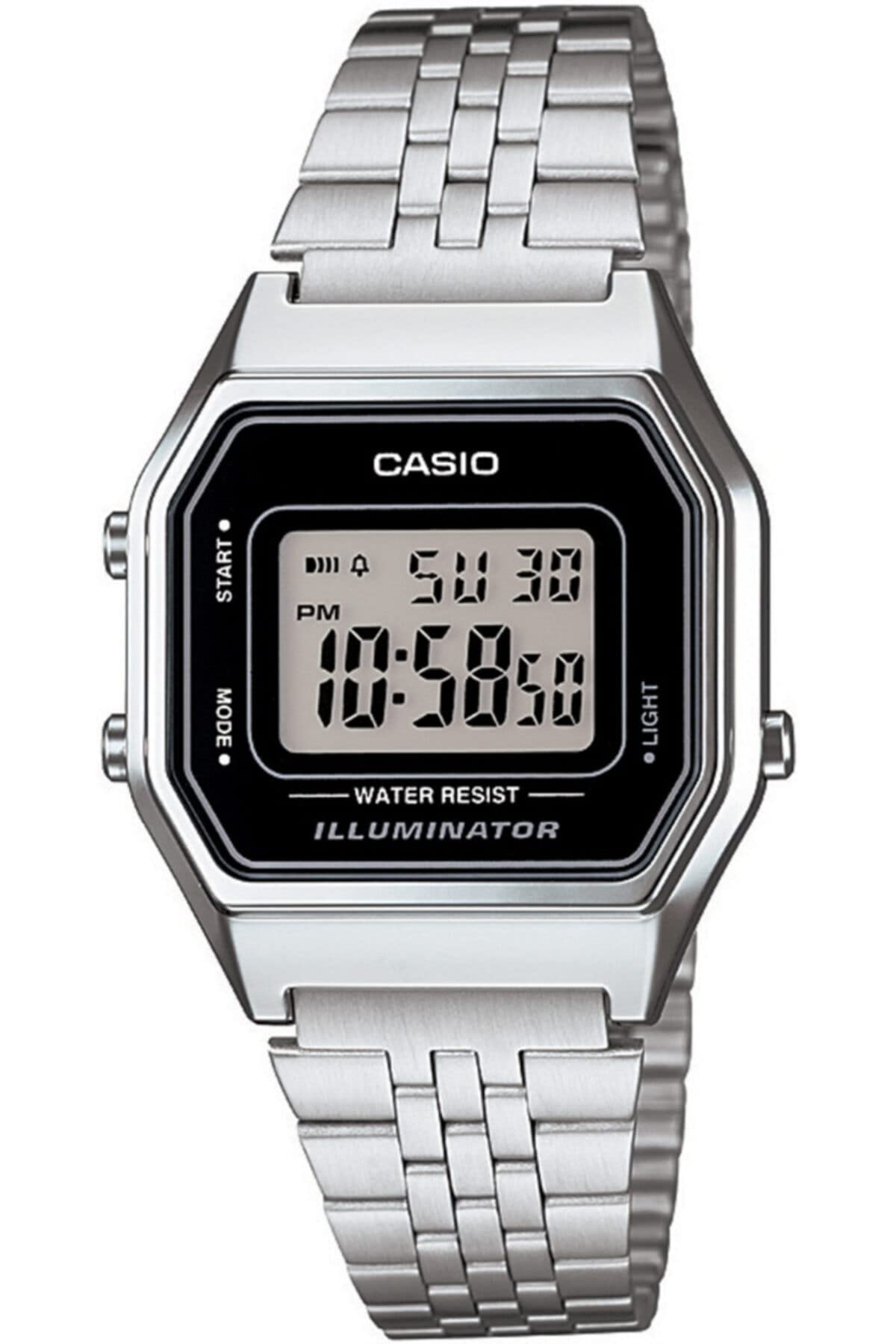 Casio Women's Watch - LA680WA-1DF Black Dial, Silver Band