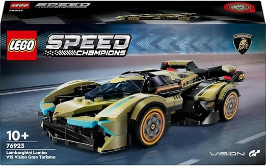 LEGO Speed Champions Lamborghini Lambo V12 Vision GT Super Car Toy for 10 Plus Year Old Boys & Girls, Buildable Vehicle Model Set, Kids' Bedroom Decoration, Birthday Gift Idea 76923