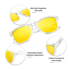 KANASTAL Polarized Sunglasses for Women, Classic Square Mens Sun Glasses, Lightweight Shades for Womens Outdoor 100% UV400 Protection Driving Fishing Golf Outdoor Activities