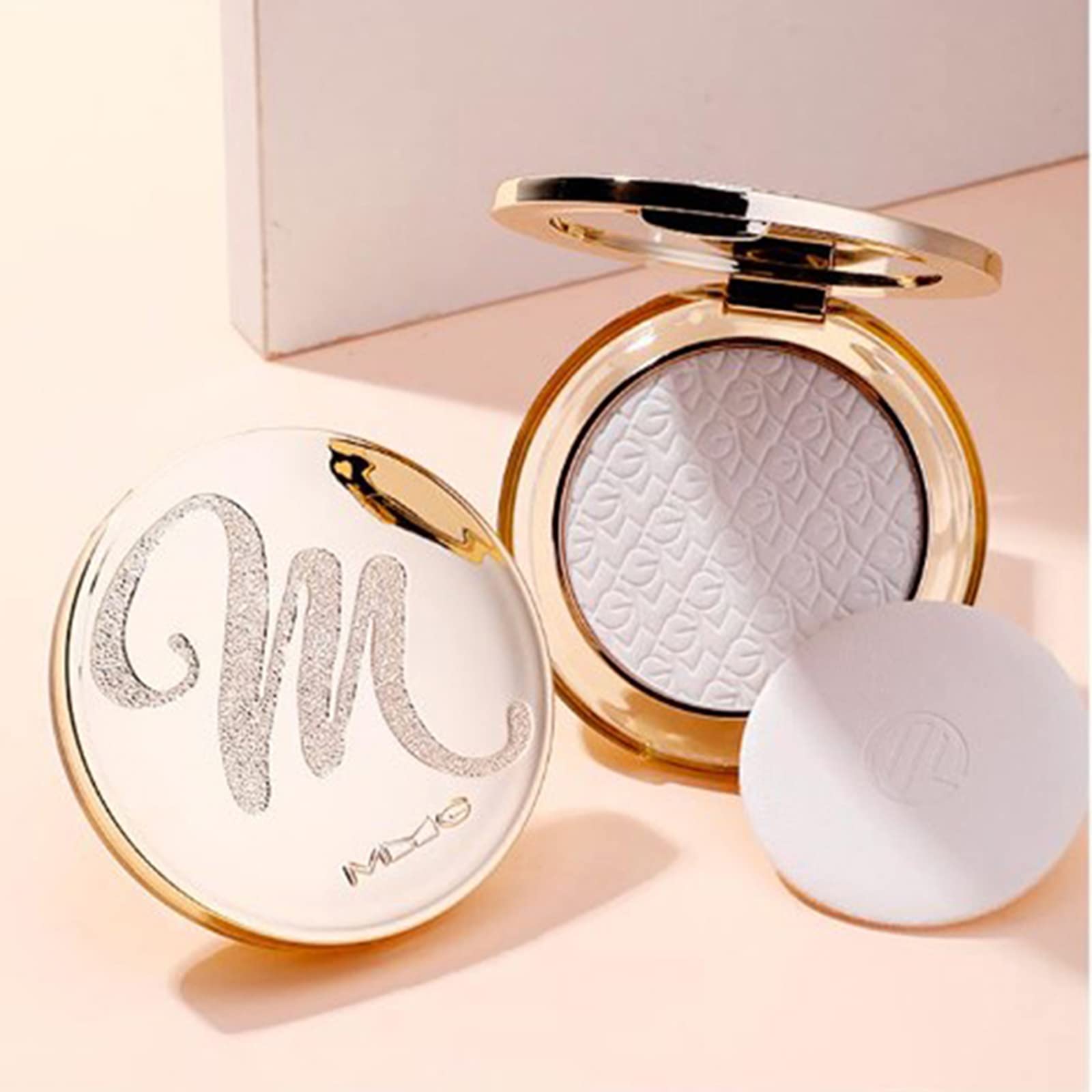 Golden Diamond Face Powder, Golden Face Powder, Diamond Face Powder - Makeup Powder, Setting Powder Makeup, Pressed Powder, Loose Powder Makeup, Face Powder Compact (Pearlescent)