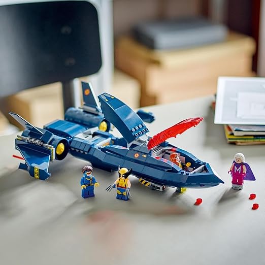 LEGO Marvel X-Men X-Jet Buildable Toy Plane for Kids, Boys & Girls, Airplane Model Building Kit with Wolverine, Cyclops, Rogue and Magneto Super Hero Minifigures, Birthday Gift Idea 76281