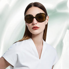 Joopin Polarized Sunglasses for Women, Ladies Big Frame Polarized Eyewear UV400 Protection Driving Fishing - Crystal Leopard/Brown