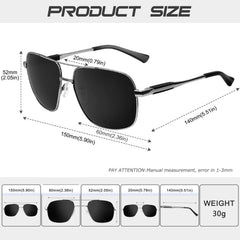 KANASTAL Polarized Sunglasses for Men Women, Large Memory Metal Frame Lightweight Sun Glasses 100% UV400 Protection Shades for Driving