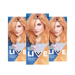 Schwarzkopf Live Pretty Pastel Copper Hair Dye, 3 Pack Semi-Permanent Hair Dye, Lasts Up To 8 Washes, Perfect Peach P122