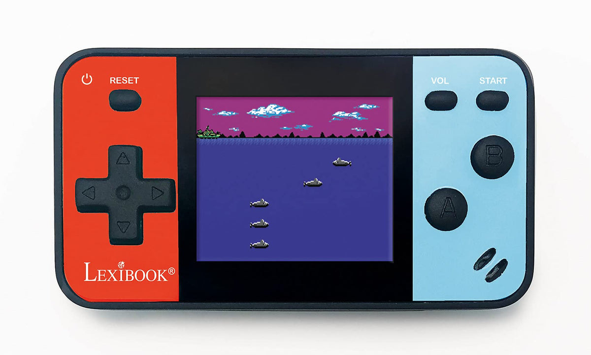 LEXIBOOK Portable Handheld Console Cyber Arcade Pocket 150, 1.8" (4.5cm) Color LCD Screen, Gaming Toy for Kids/Teenagers, Blue/red
