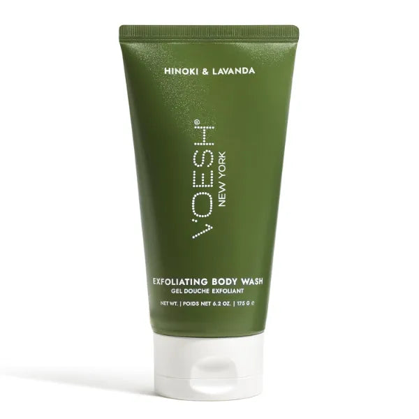 VOESH Sugar Scrub & Exfoliating Body Wash with Plant 6.2 Oz-Derived AHAs & Vegan Probiotics, K-Beauty Korean Skincare - Hinoki & Lavanda