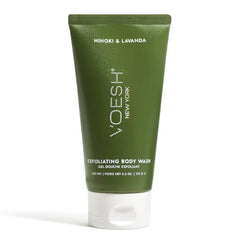 VOESH Sugar Scrub & Exfoliating Body Wash with Plant 6.2 Oz-Derived AHAs & Vegan Probiotics, K-Beauty Korean Skincare - Hinoki & Lavanda