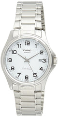 Casio Leather Band Watch Silver/White