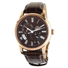 Orient Sun & Moon Brown Dial Leather Strap Automatic Watch for men RA-AK0009T00C