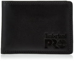 Timberland PRO mens Leather RFID Wallet With Removable Flip Pocket Card Carrier Wallet - Black/Brandy
