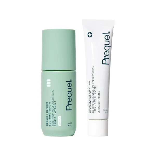 Prequel Skin Redness Reform 1oz + Reactive Skin Solutions Hydrating Face Moisturizer, Soothing Barrier Support for Sensitive Skin