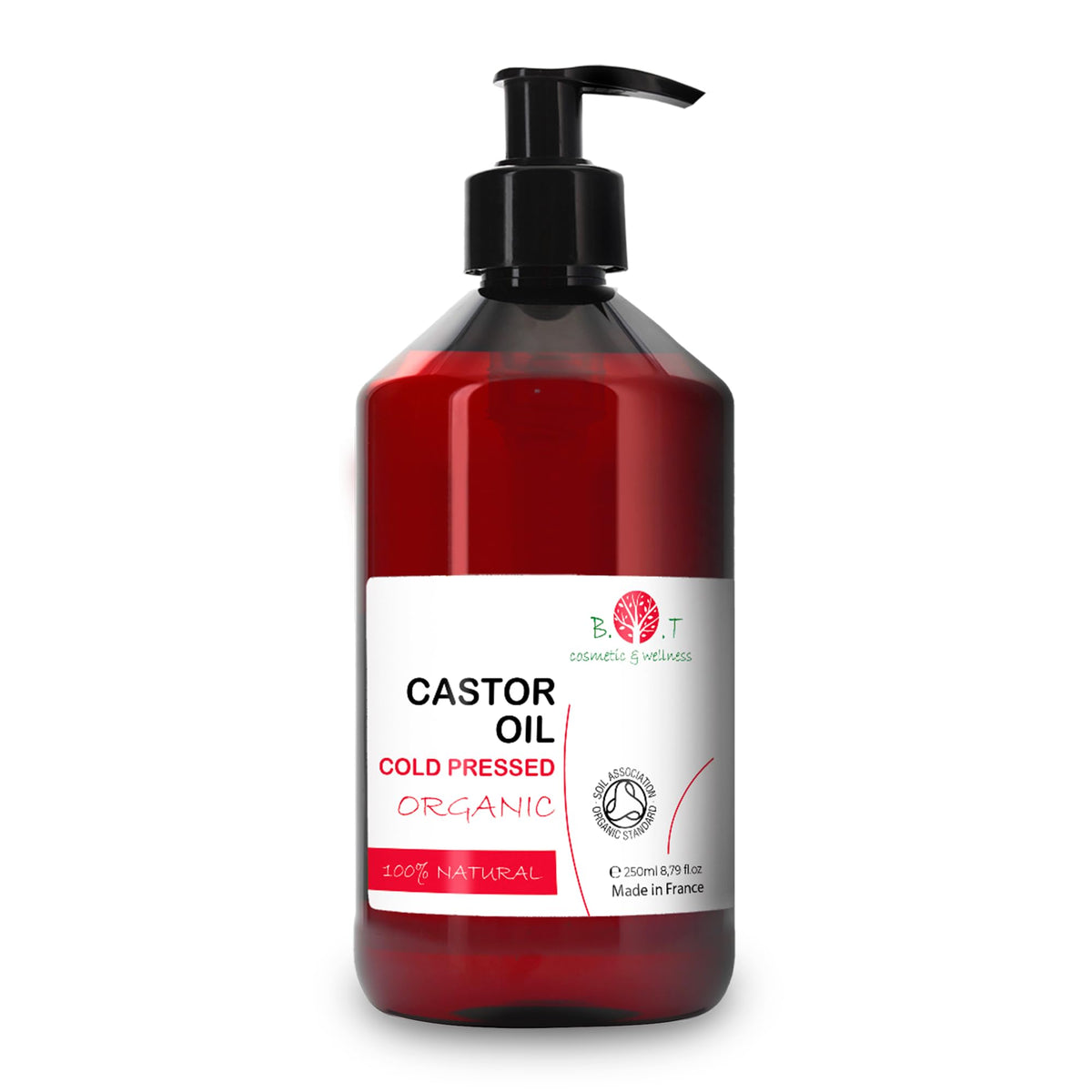 Castor Oil Eyelash and Eyelash Serum, Hair Growth Accelerate, Hair Loss, Hair Growth, Eyebrow Serum, Beard, Nail Castor Oil Organic Cold Pressed 250 ml