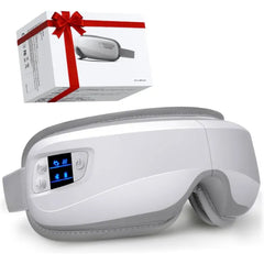 Burrki Eye Massager with Heat & Bluetooth Music, Massaging Eye Mask | Heated Eye Mask for Migraines Relief, Reduce Strain, Headache Relief and Improve Sleep, Birthday Gift for Dad Mom Men Women