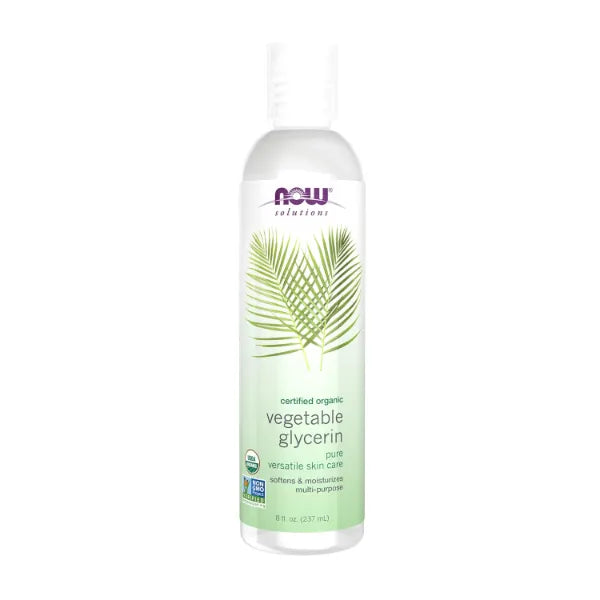 NOW Foods Solutions, Organic Vegetable Glycerin Oil, 100% Pure, Softening and Moisturizing Multi-Purpose Skin Care, 8-Ounce