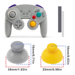 The Lord of the Tools 6Pcs Analog Joysticks Caps Replacement Compatible with Nintendo Gamecube Controller Analog Stick Covers Accessories ABS Yellow&Grey