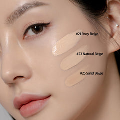 BOM Cover Flex Skin Fit Foundation (#25 Sand Beige) Liquid Makeup Foundation SPF 37 PA+++ Semi Matte Coverage for Light Medium Tone