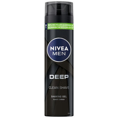 NIVEA MEN Shaving Gel, DEEP Clean Shave Antibacterial Black Carbon, 200ml