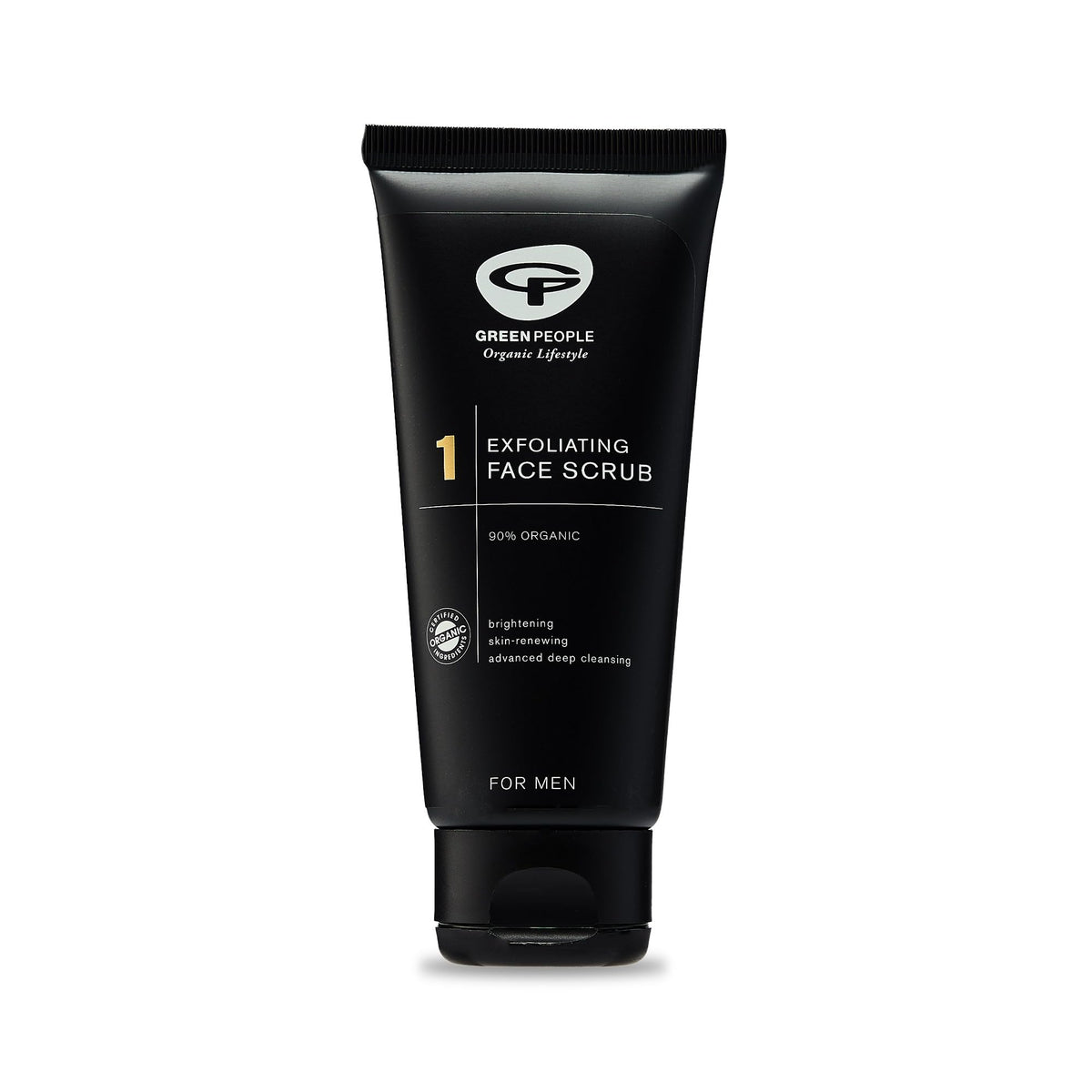 Green People For Men No. 1 Exfoliating Face Scrub, Natural & Organic Brightening Scrub - Paraben & Ethanol Free - Vegan, 100ml