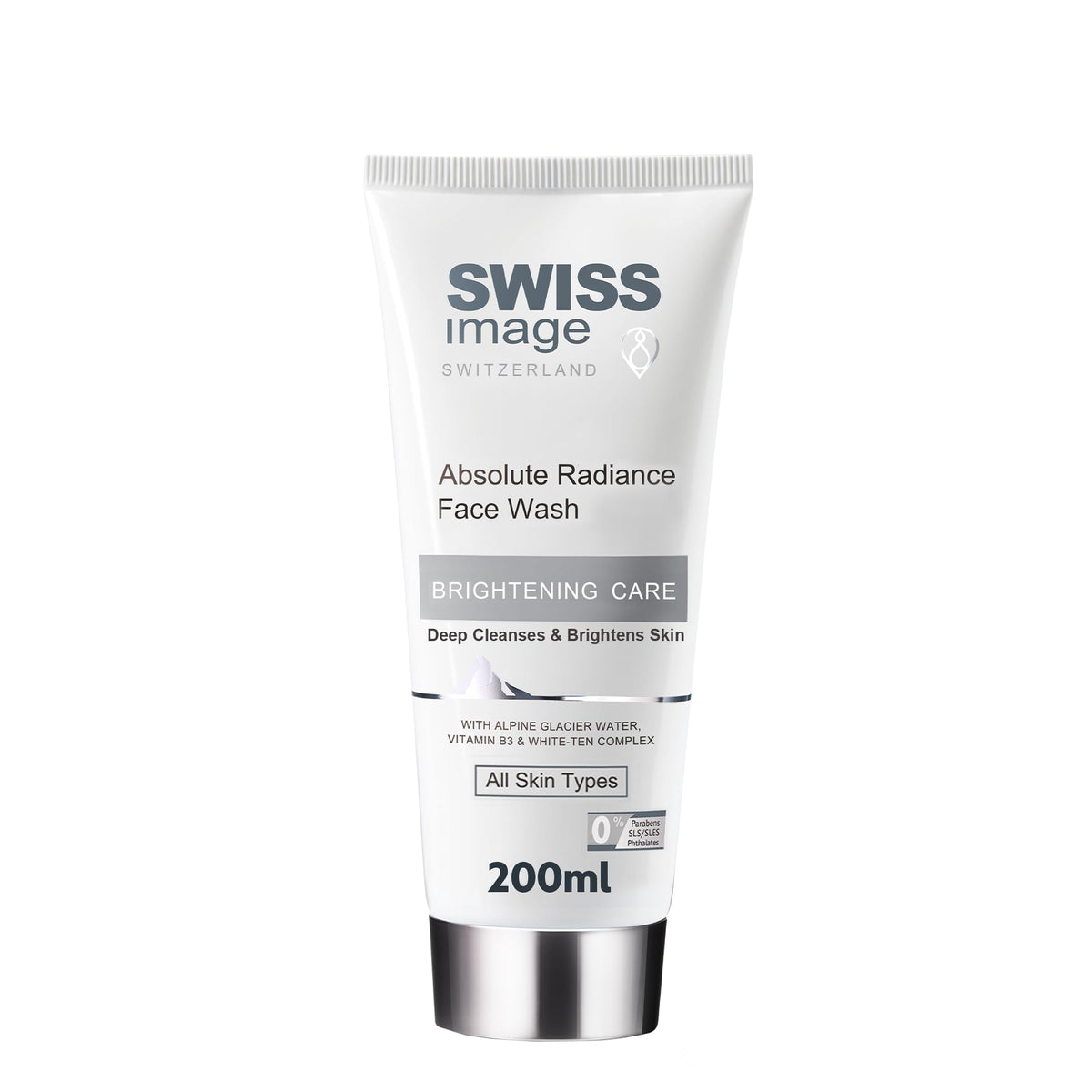 Swiss Image Brightening Face Wash with Niacinamide, 200 ml, Deeply Cleanses, Removes Make Up, Gives Even Toned & Glowing Skin, Reduces Pigmentation & Blemishes, All Skin Types, Men & Women, Swiss Made