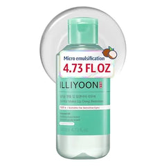 Illiyoon Gentle Deep Eye Makeup Remover for Waterproof Mascara, Lipstick, Eyeliner, Non Greasy 2 Phase Oil & Water Formula, Ophthalmologist Tested, Vegan, Korean Skin Care, 4.73 fl.oz.